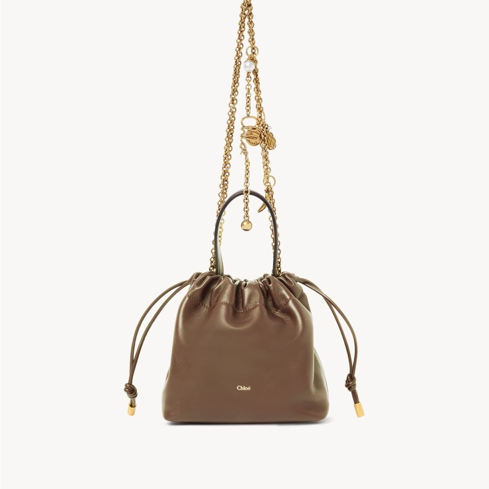 AUTHENTIC Chloe Mini Icon Shoulder Bag with chain- Smoked Brown
